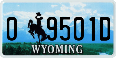 WY license plate 09501D