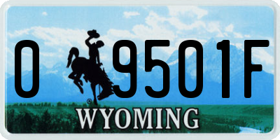 WY license plate 09501F