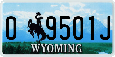 WY license plate 09501J