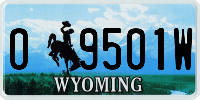 WY license plate 09501W
