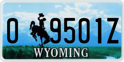 WY license plate 09501Z