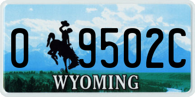 WY license plate 09502C