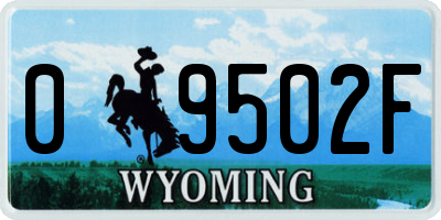 WY license plate 09502F