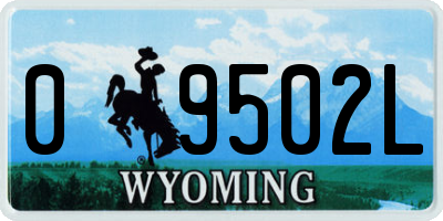 WY license plate 09502L