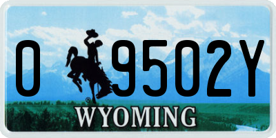 WY license plate 09502Y