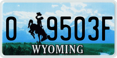 WY license plate 09503F