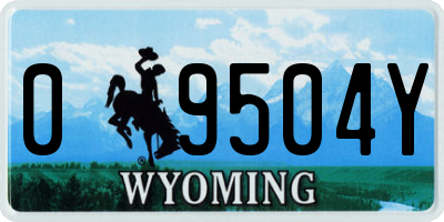 WY license plate 09504Y