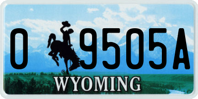 WY license plate 09505A