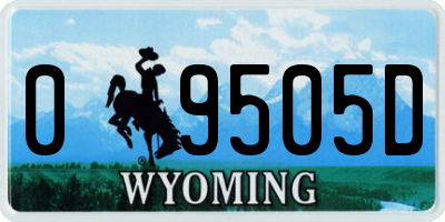 WY license plate 09505D