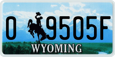 WY license plate 09505F