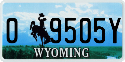 WY license plate 09505Y