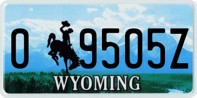 WY license plate 09505Z