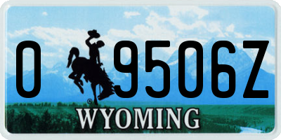 WY license plate 09506Z