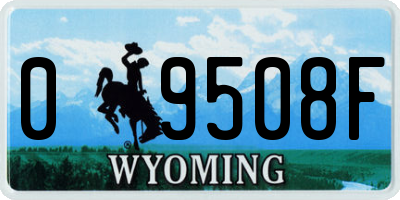 WY license plate 09508F