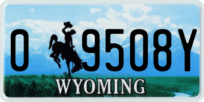 WY license plate 09508Y