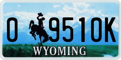 WY license plate 09510K