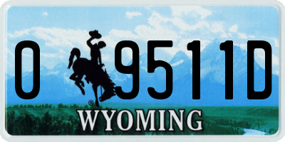 WY license plate 09511D