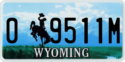 WY license plate 09511M