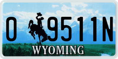 WY license plate 09511N