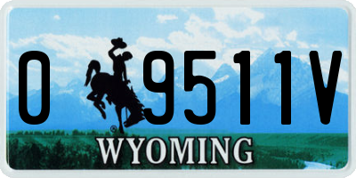 WY license plate 09511V