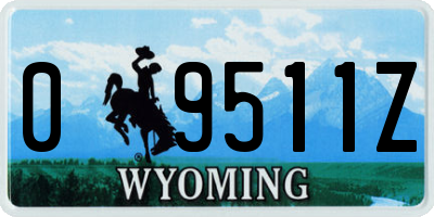 WY license plate 09511Z