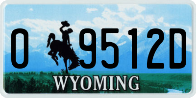 WY license plate 09512D