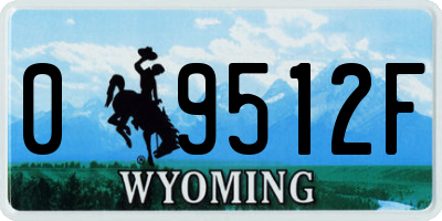 WY license plate 09512F
