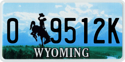 WY license plate 09512K