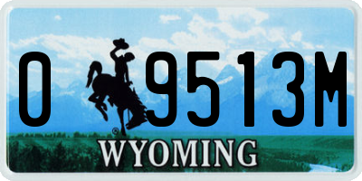 WY license plate 09513M