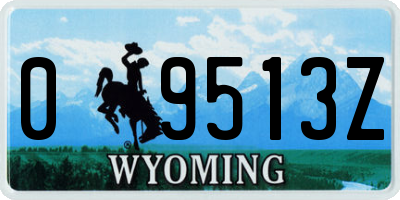 WY license plate 09513Z