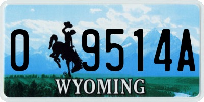 WY license plate 09514A