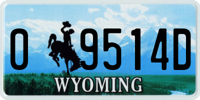 WY license plate 09514D