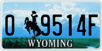 WY license plate 09514F