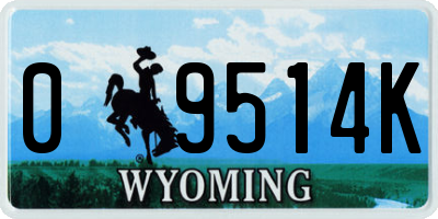 WY license plate 09514K