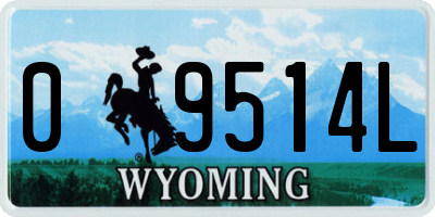 WY license plate 09514L