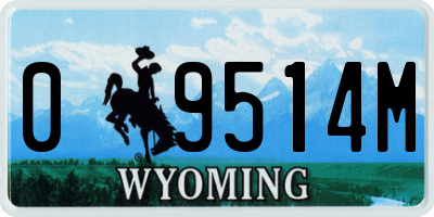 WY license plate 09514M
