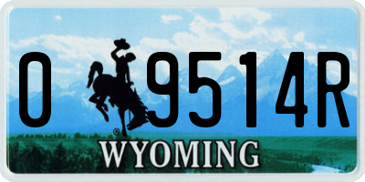 WY license plate 09514R
