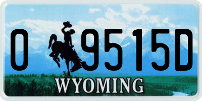 WY license plate 09515D