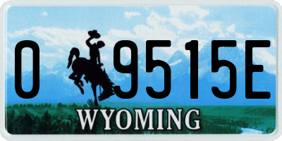 WY license plate 09515E