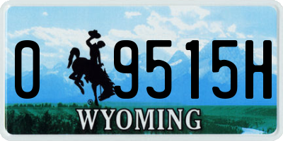 WY license plate 09515H