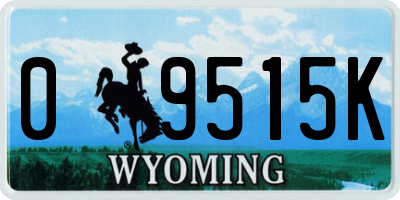 WY license plate 09515K
