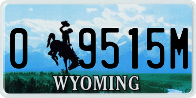 WY license plate 09515M