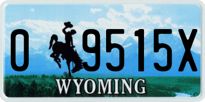 WY license plate 09515X