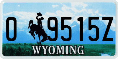 WY license plate 09515Z