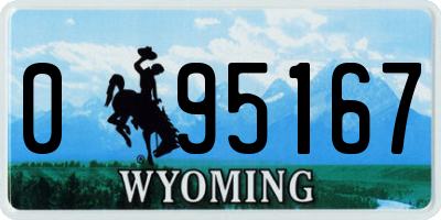 WY license plate 095167