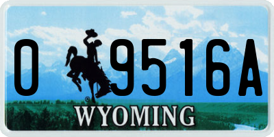 WY license plate 09516A