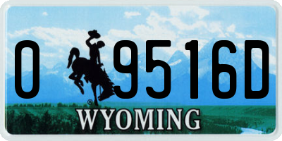 WY license plate 09516D