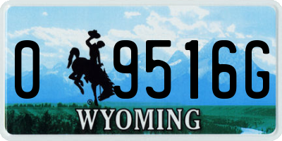 WY license plate 09516G