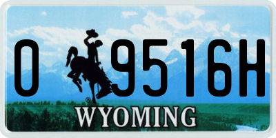 WY license plate 09516H