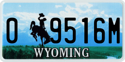 WY license plate 09516M